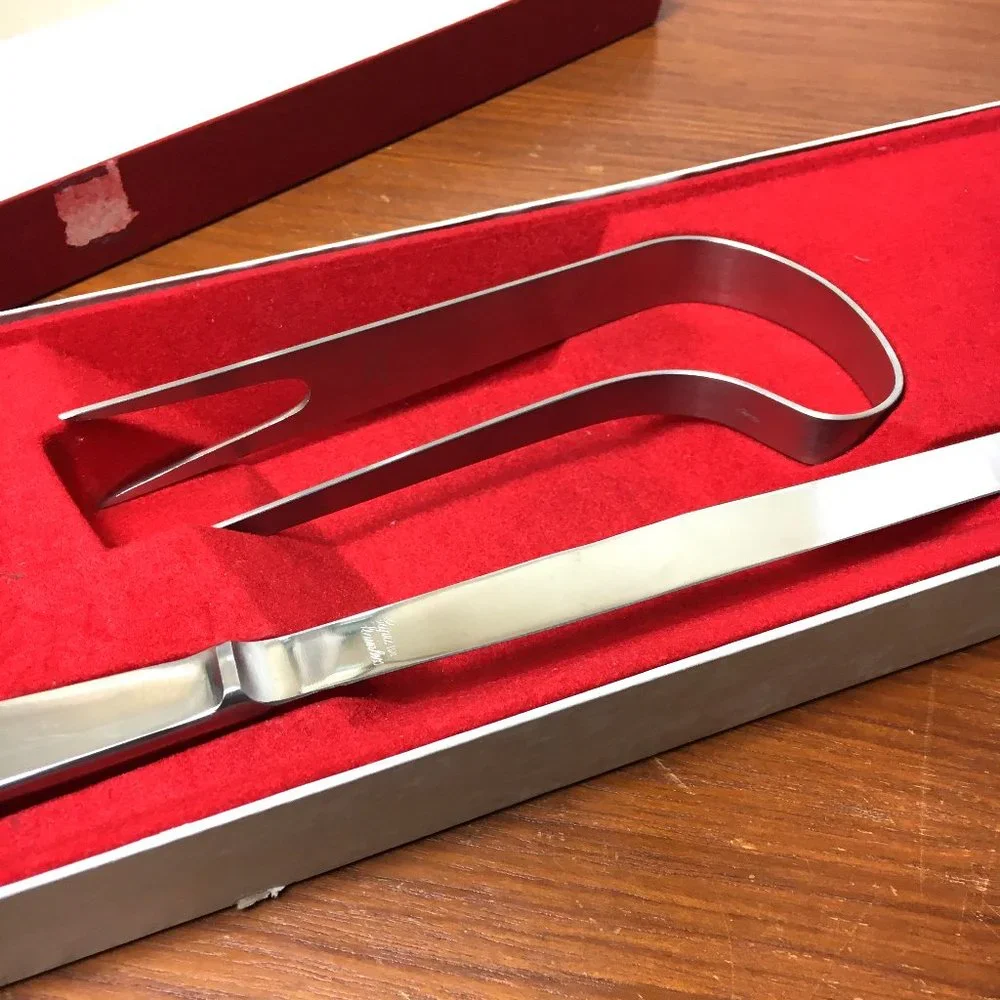 LANTANA Capri Italy Carving Set  70's MCM Stainless Steel Vtg